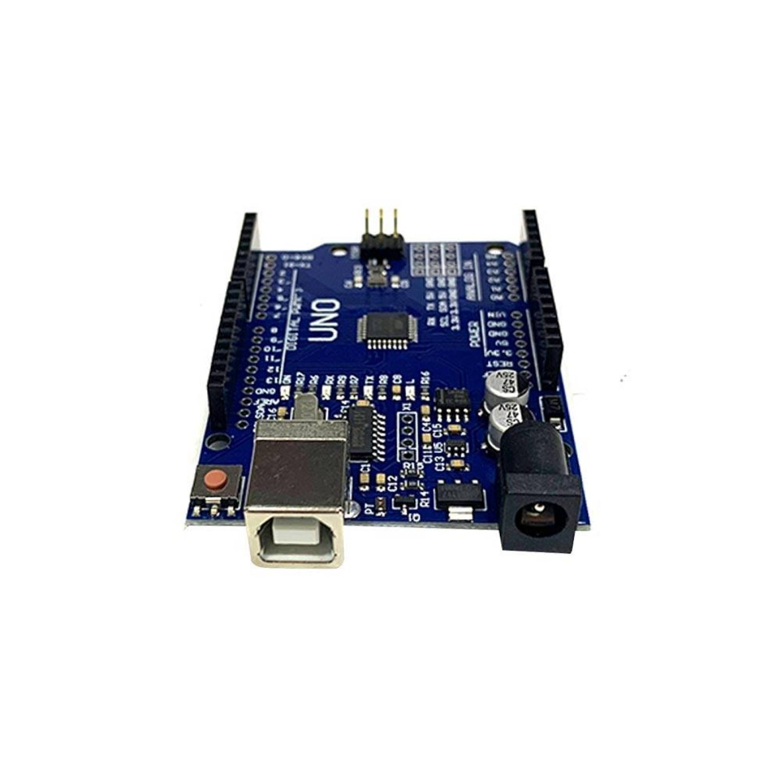 Tarjeta Arduino Uno R3 Azul Smd Compatible Driver Ch340 