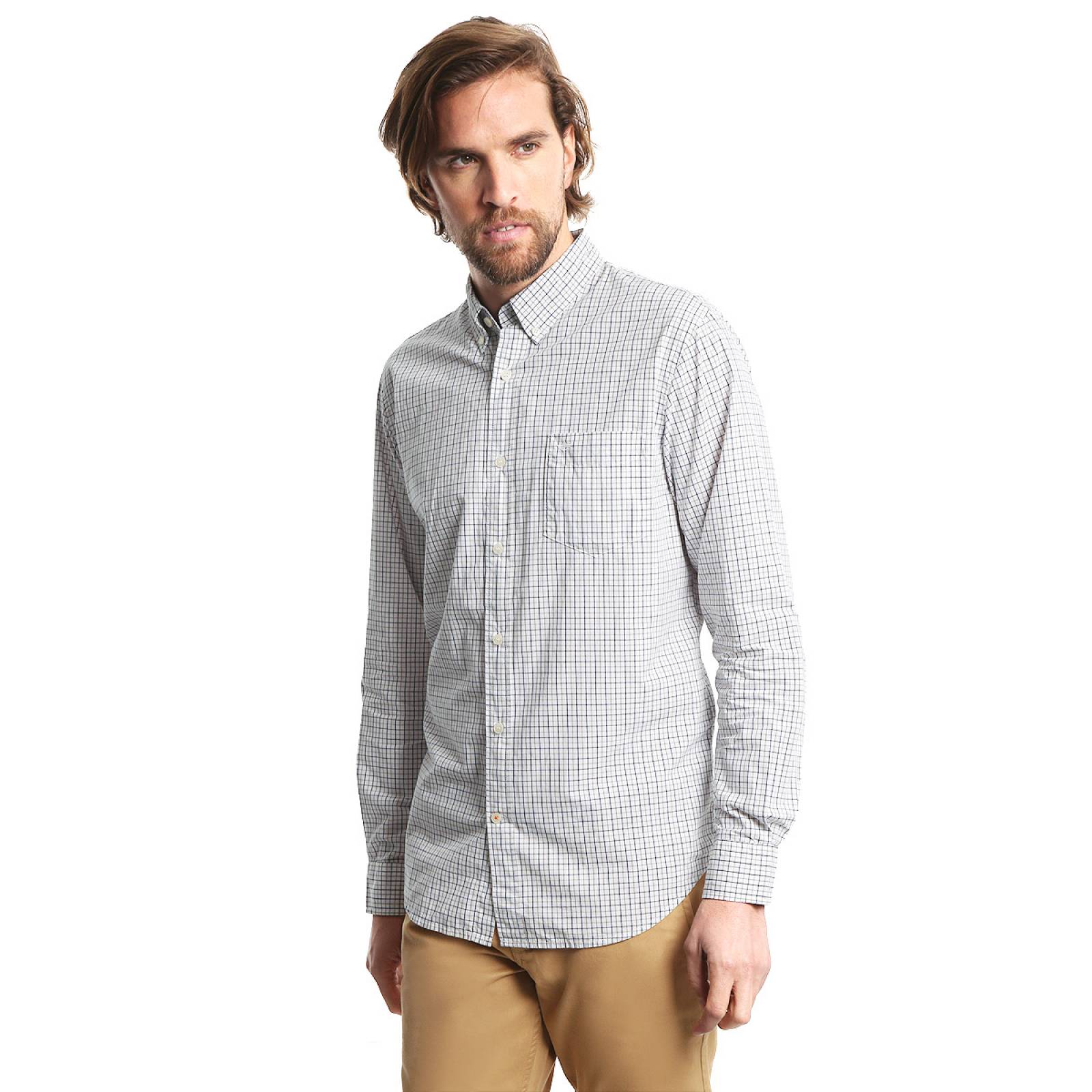 Camisa Eential Poplin Stnd Quinton Timberwolf Plaid para Caballero