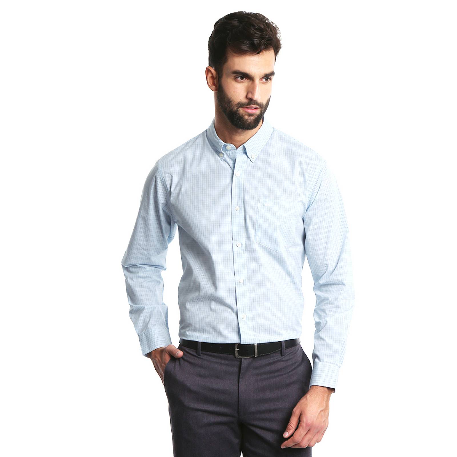 Camisa Easy Refined Shirt Sm Tattersall Gulf Eam Plaid para Caballero