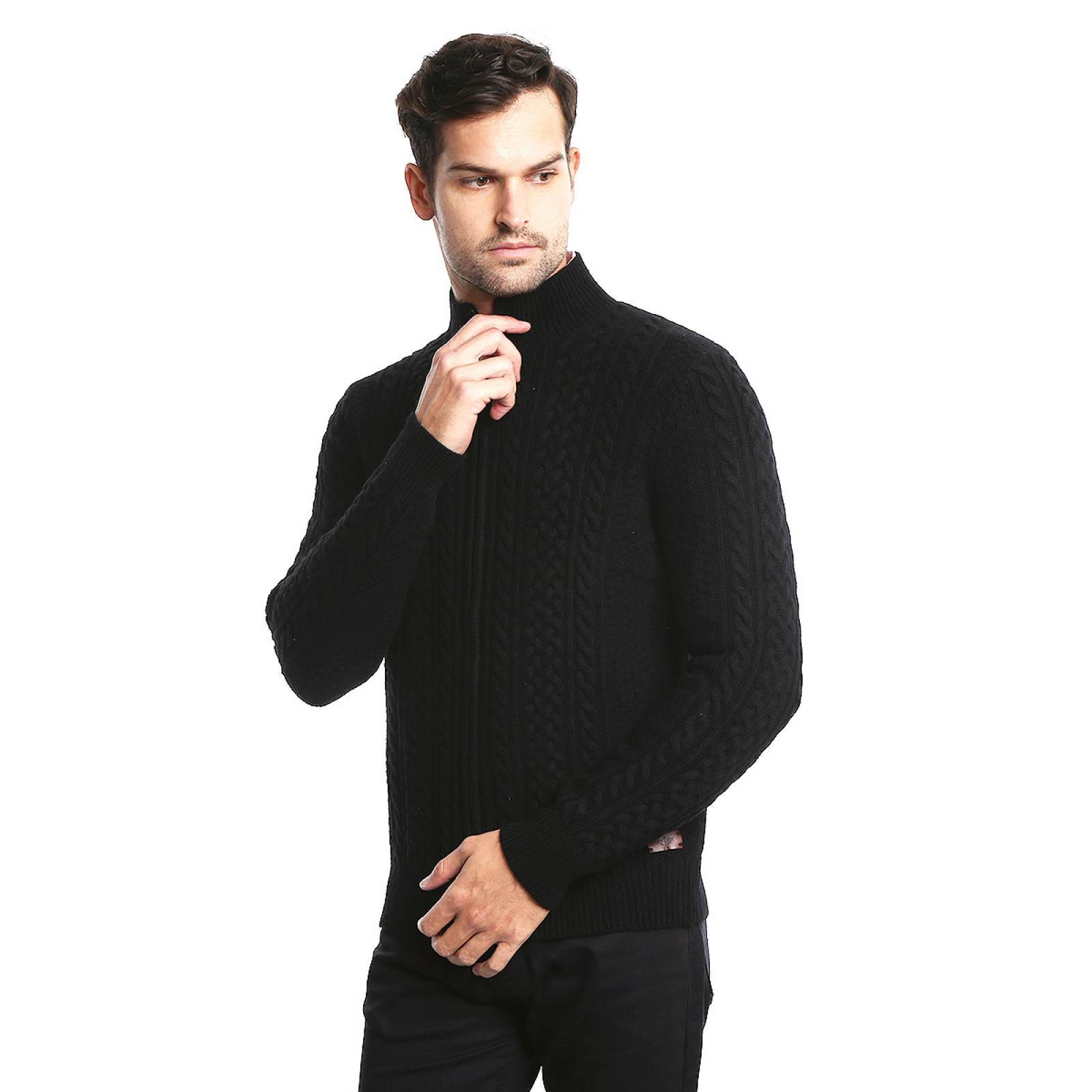 Suéter Cable Ful Zip Sweater Black X para Caballero