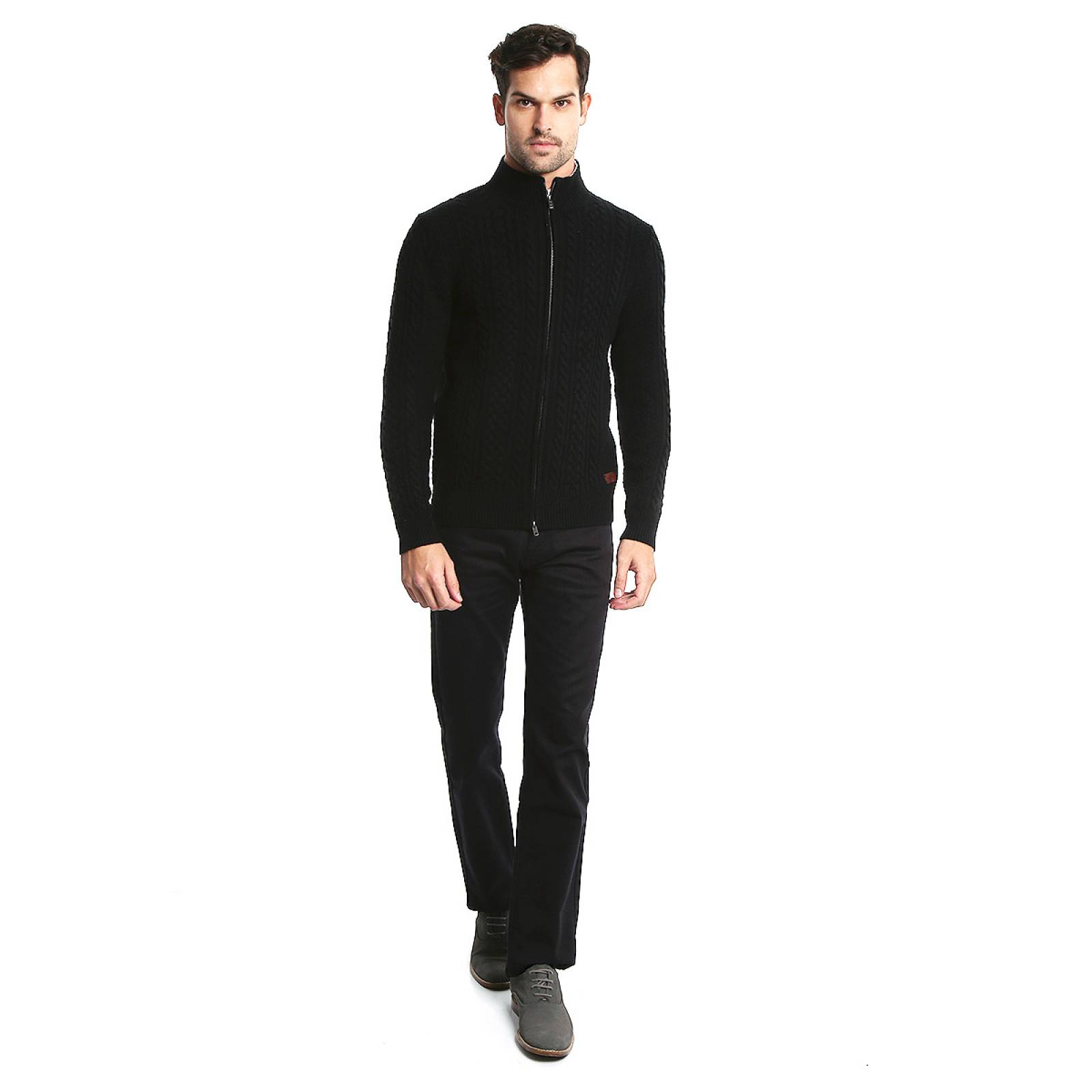Suéter Cable Ful Zip Sweater Black X para Caballero