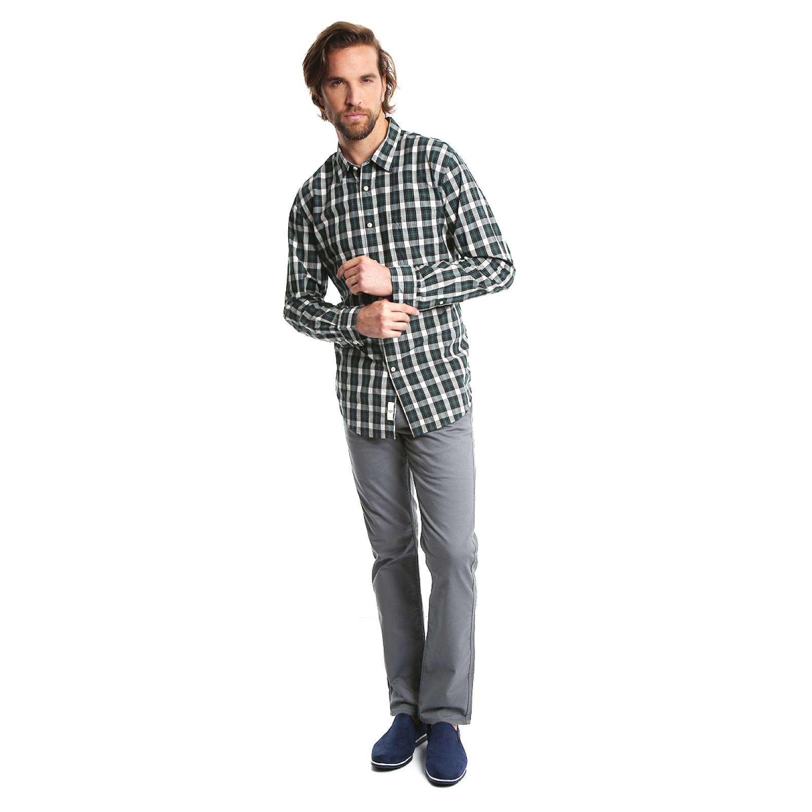 Camisa Laundered Fitted Noel Winter Pine Plaid para Caballero