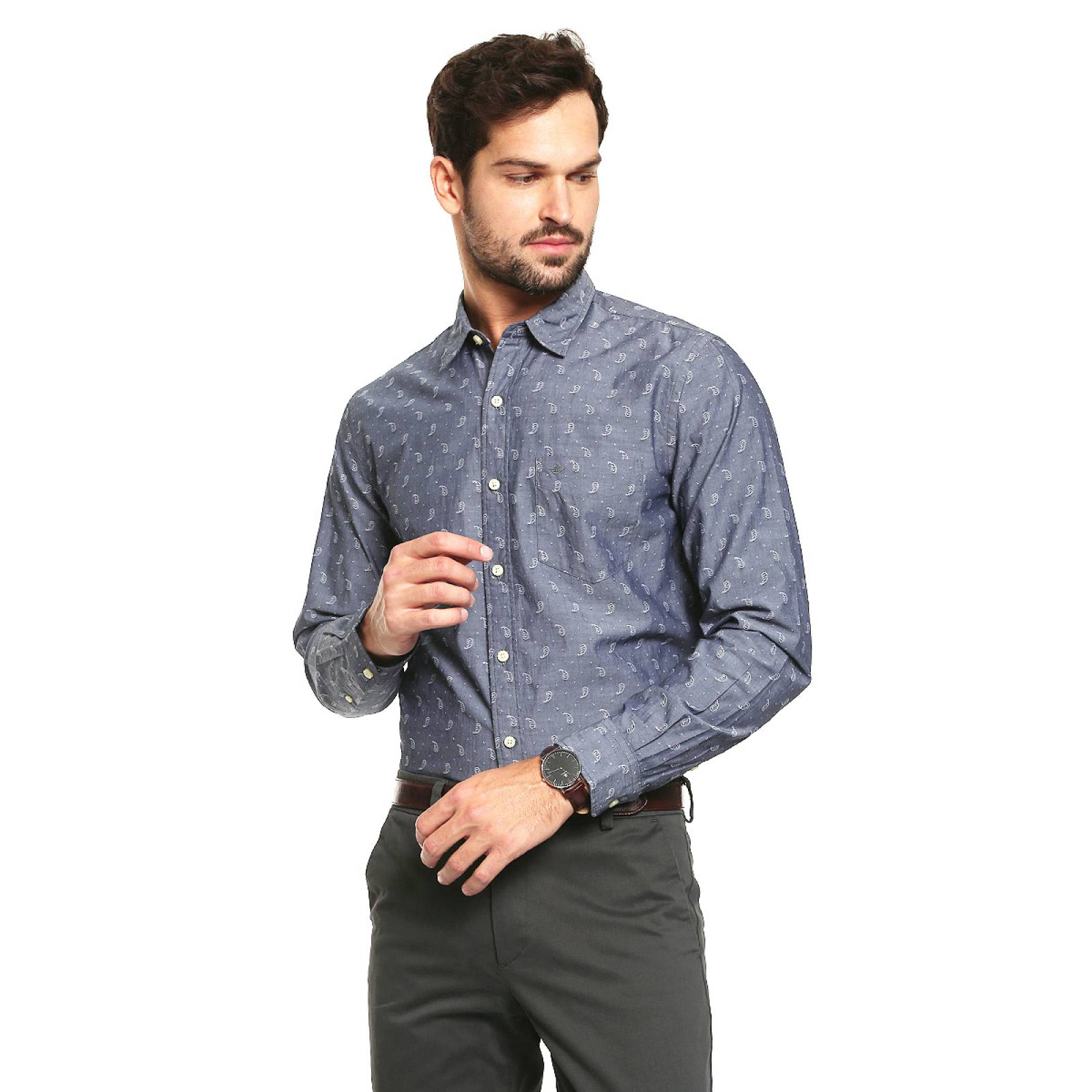 Camisa Azul Marino Paisley para Caballero