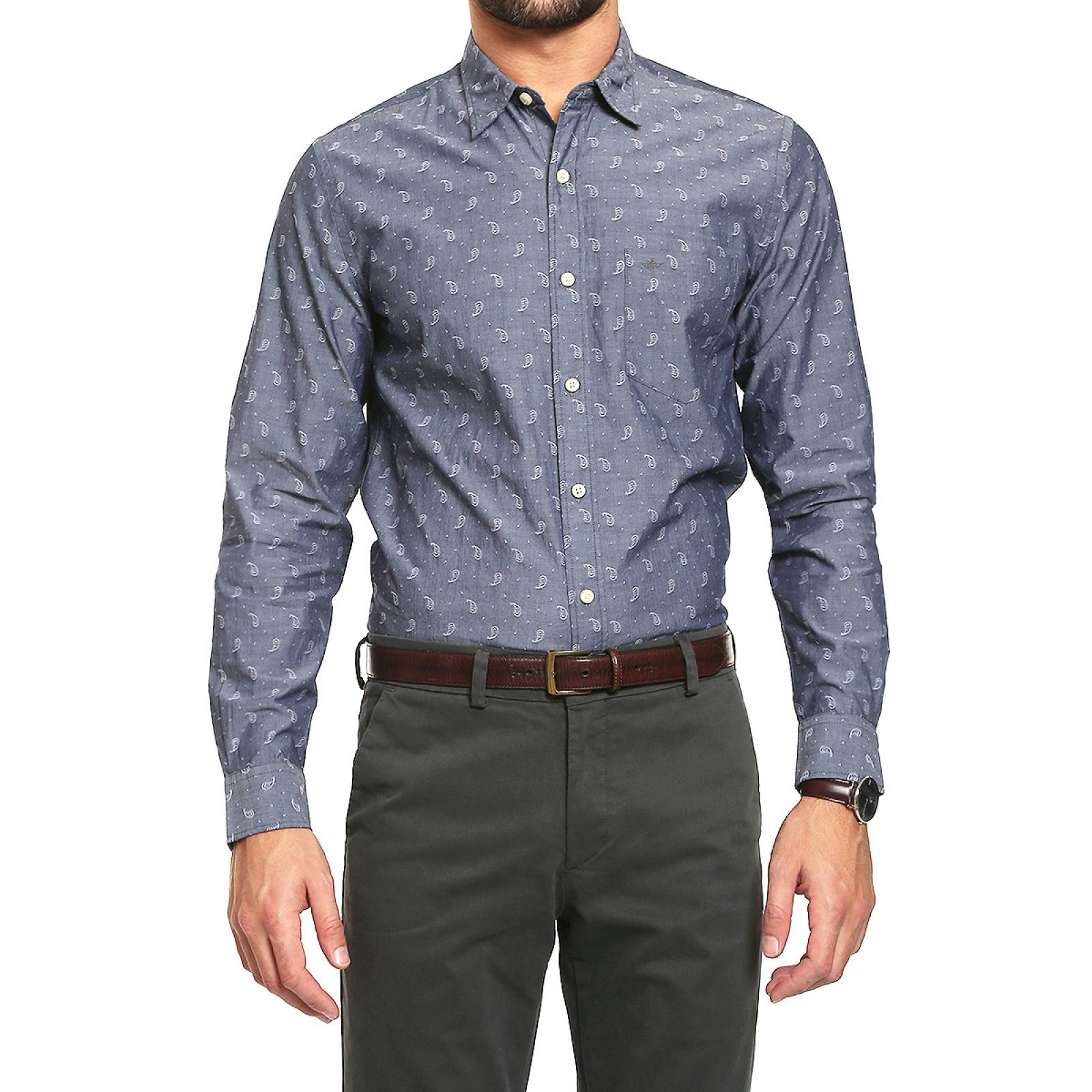 Camisa Azul Marino Paisley para Caballero