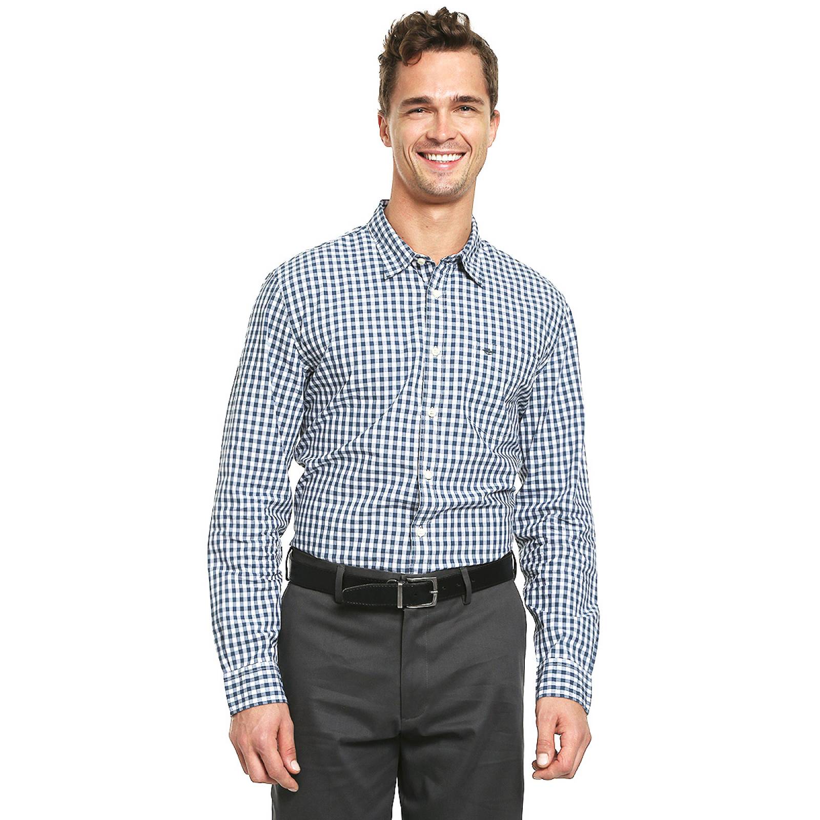 Camisa Laundered Fitted Lg Gingham Moonlit para Caballero