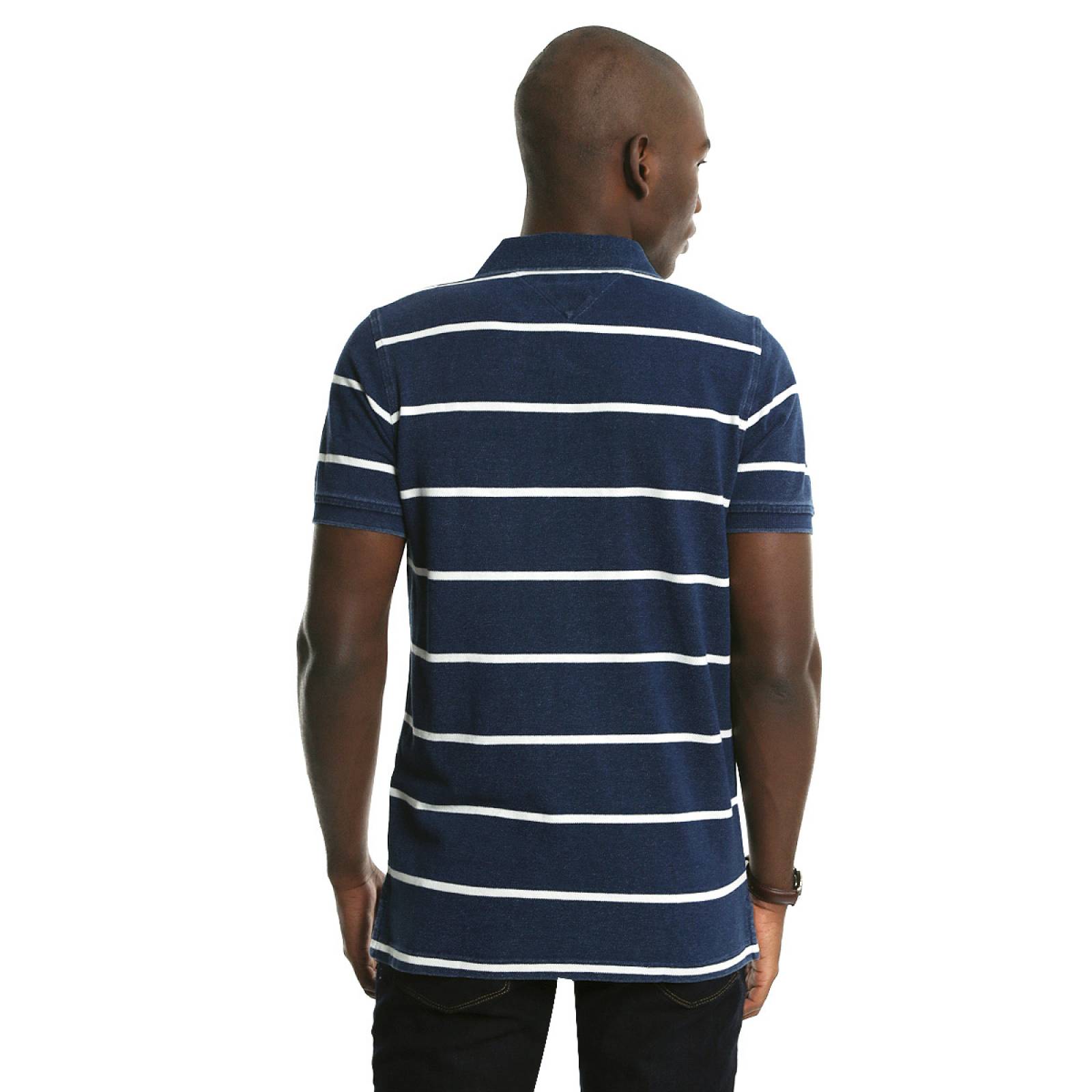 Playera Azul Marino a Rayas para Caballero