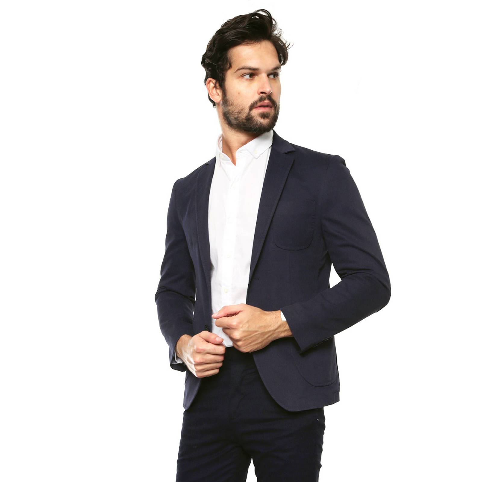Saco Liso Marino para Caballero