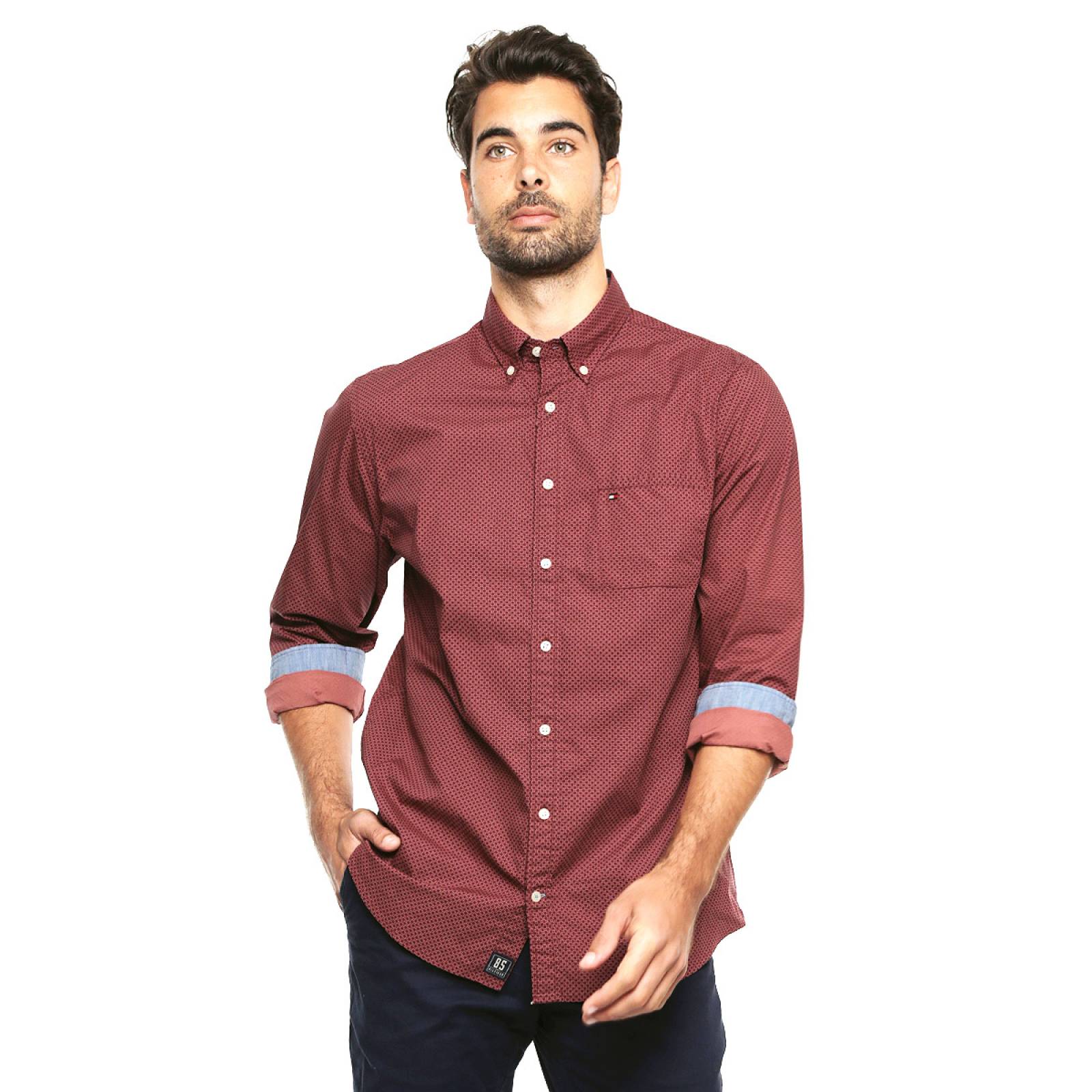 Camisa Tommy Hilfiger Vino para Caballero