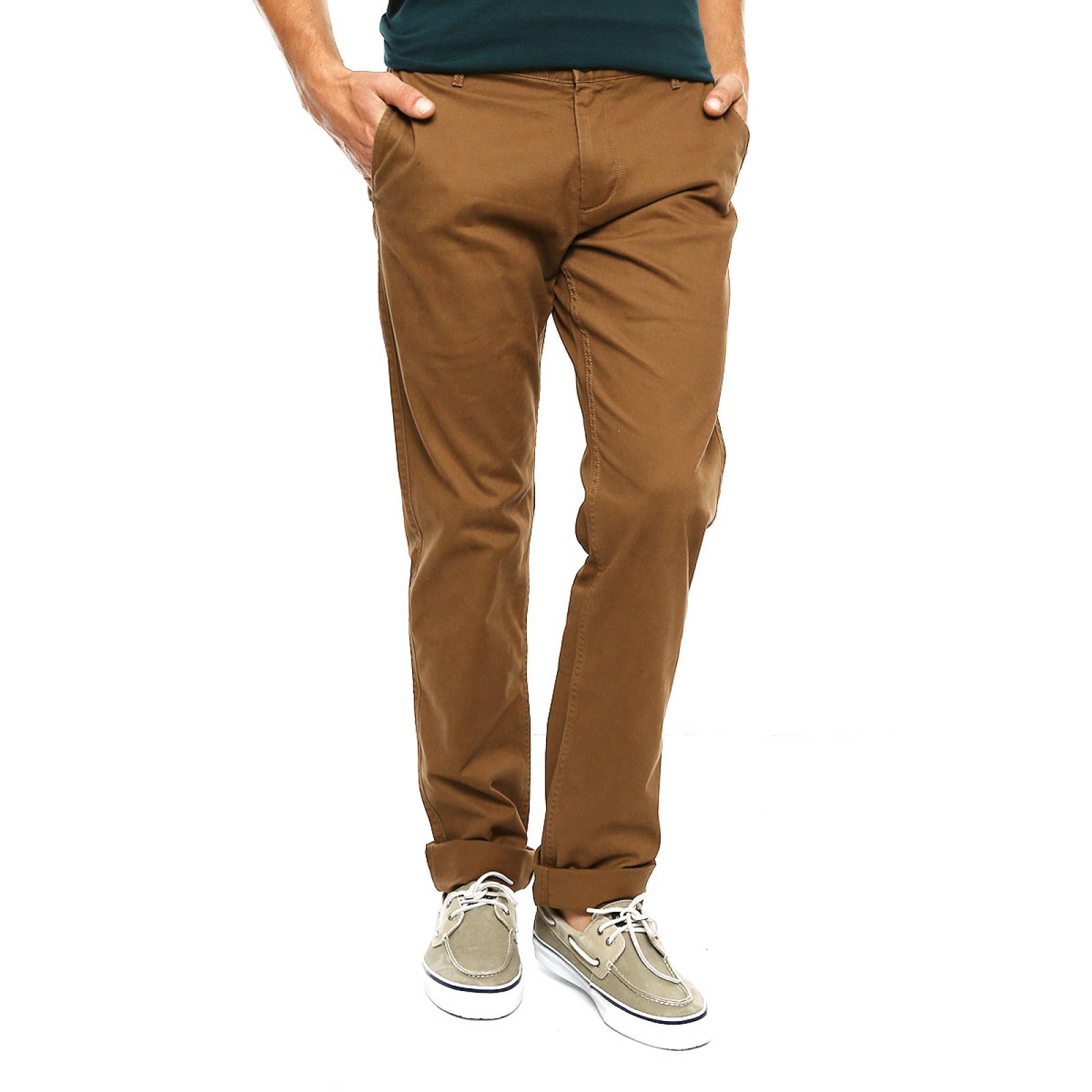 Pantalón Slim Tapered Café para Caballero