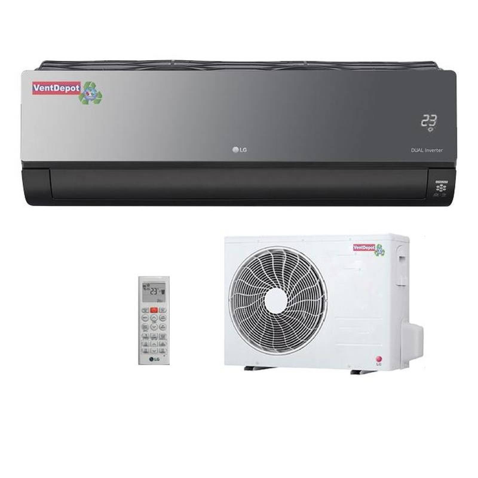Evaporador y Condensador MiniSplit MXHET-003-7 24000BTU 2Ton R-410A Frio Calor 220V 1F 60Hz 17,1 SEER c control remoto, HeatAir