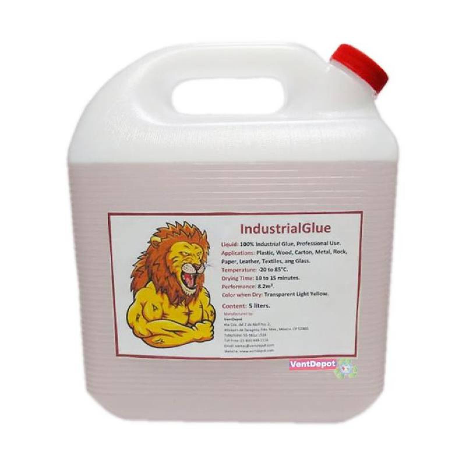 Pegamento de Alta Adherencia MXGLU-006-3 5 Litros Rendimiento 8,5 metros cuadrados Secado 10 a 15 min, Envase Plástico, IndustrialGlue