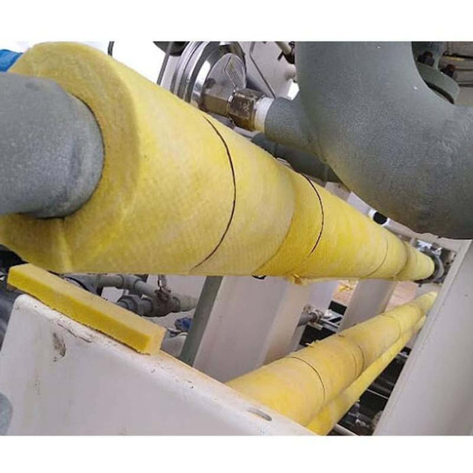 Fibra de Vidrio Aislamiento Térmico, MXLGS-002-13, Espesor 2", Ancho 24", Largo 15.24m, 50C a 300C, Densidad 14Kg/m³, Color Amarillo., RollGlass