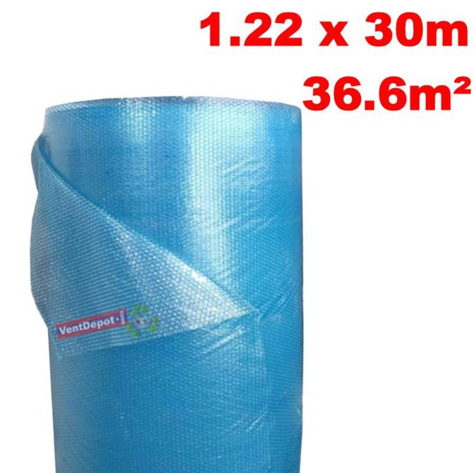 Bubble Wrap Para Material Delicado, MXBBP-006-2, 1.22m x 30m, Espesor 5mm, Polietileno 0.1mm, Burbuja 3/16mm, Azul., BubblePack