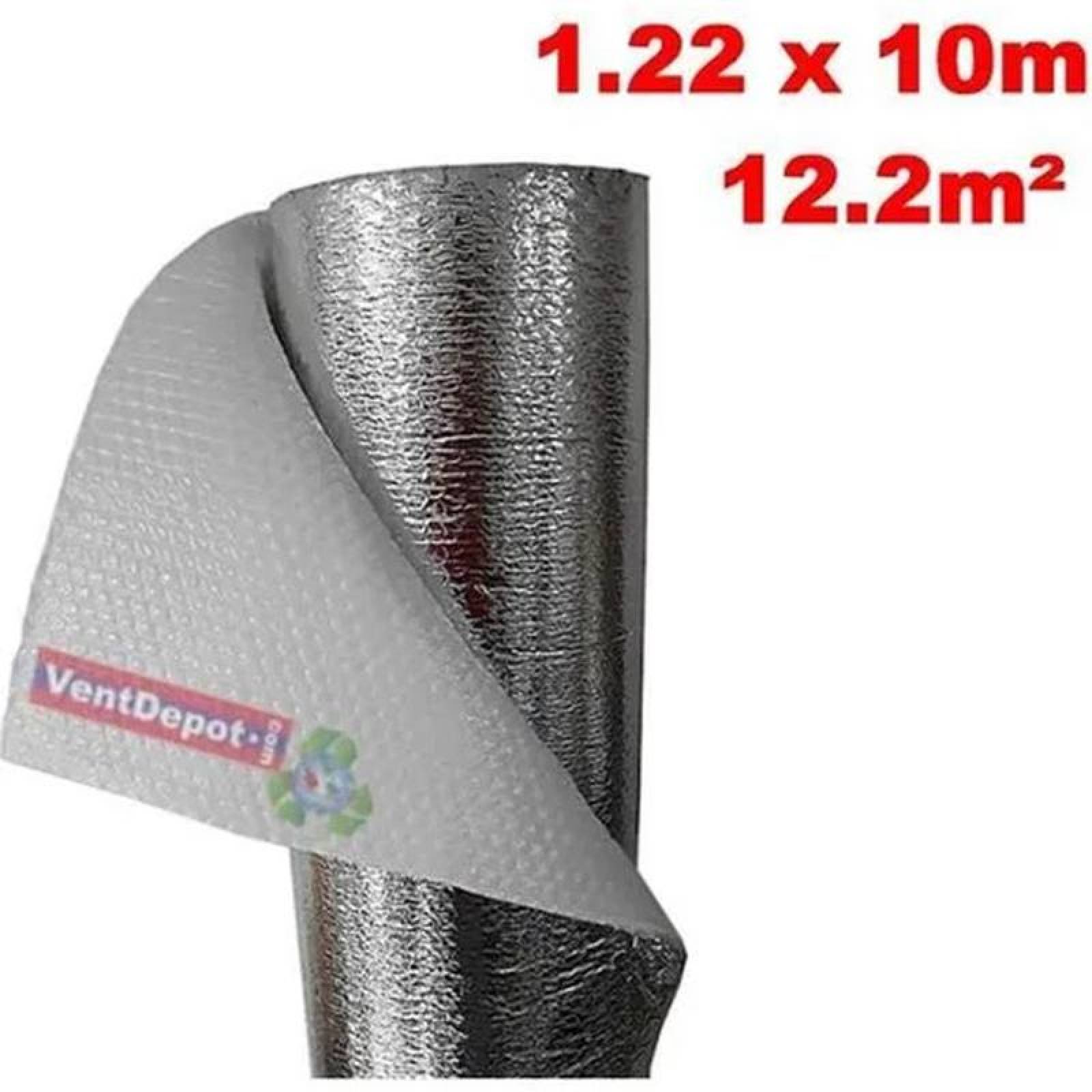 Aislamiento Polietileno doble Cara, MXBLG-003-4, 1.22x10m, 3mm, -51 a 82C, Metalizado 0.1mm, Micro Celdas 3mm, Metalizado 0.1mm, Burbuja 3/16 ó 4.7mm, Polietileno 0.1mm., BubbleLight