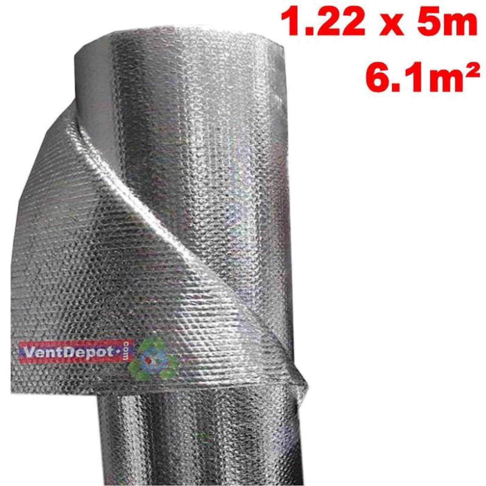 Aislante Térmico Barato, MXBLH-003-2, 1.22x10m, 3mm, -51 a 82C, Metalizado 0.1mm, Micro Celdas 3mm, Metalizado 0.1mm, Burbuja 3/16mm, Metalizado., BubbleTherm