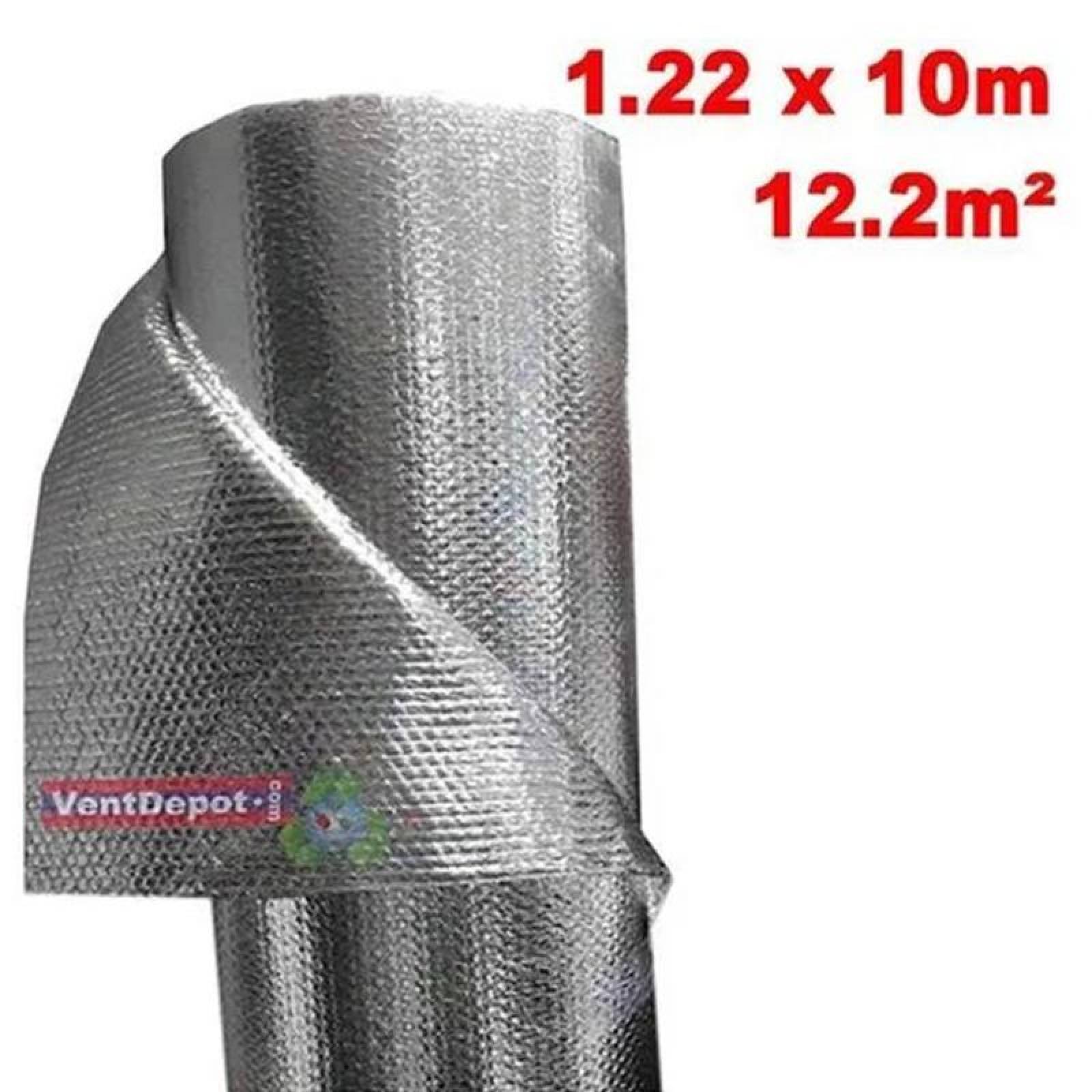 Aislante Térmico Barato, MXBLH-003-2, 1.22x10m, 3mm, -51 a 82C, Metalizado 0.1mm, Micro Celdas 3mm, Metalizado 0.1mm, Burbuja 3/16mm, Metalizado., BubbleTherm