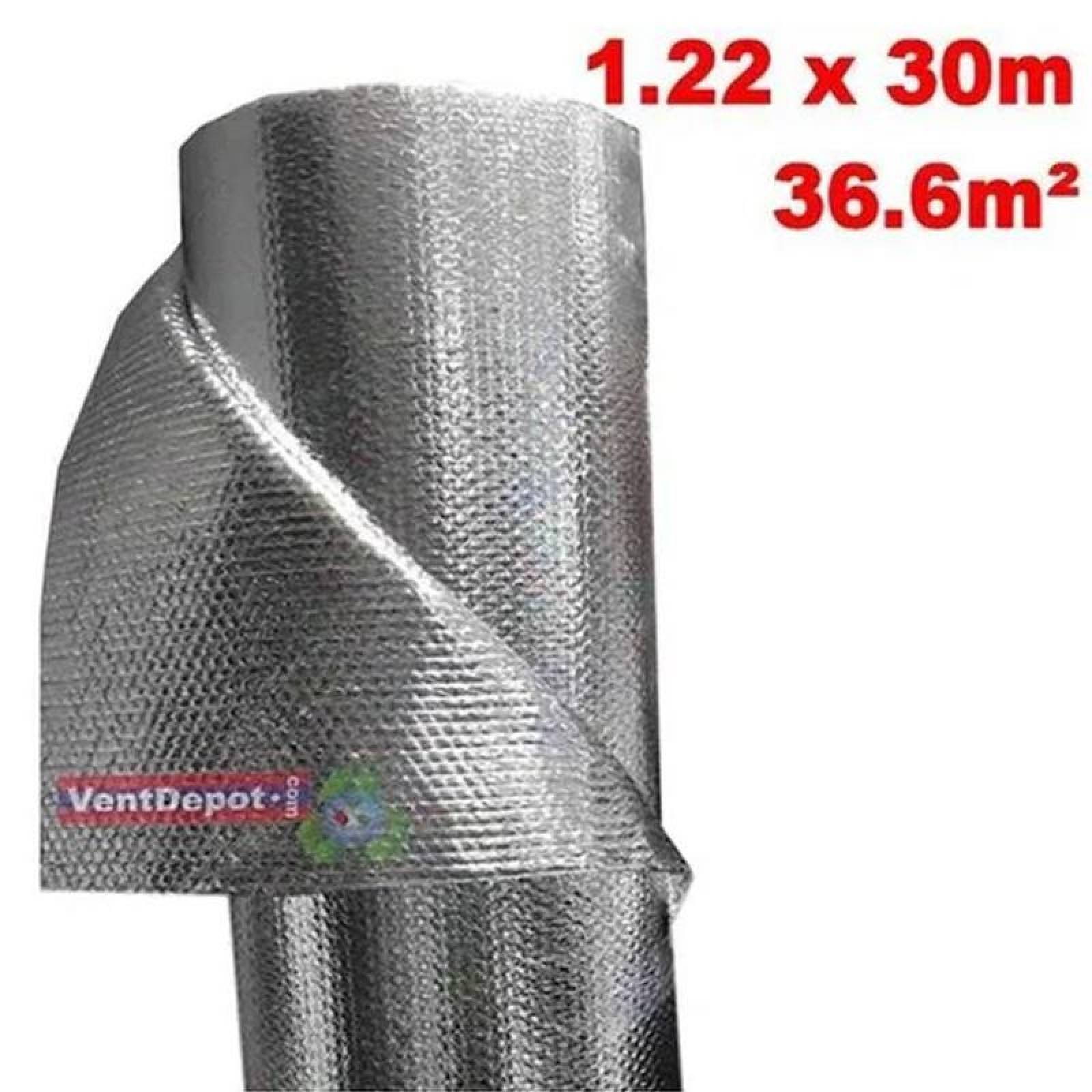 Aislante Térmico Para Aire Acondici, MXBLH-006-1, 1.22x30m, 3mm, -51 a 82C, Metalizado 0.1mm, Micro Celdas 3mm, Metalizado 0.1mm, Burbuja 3/16mm, Metalizado., BubbleTherm