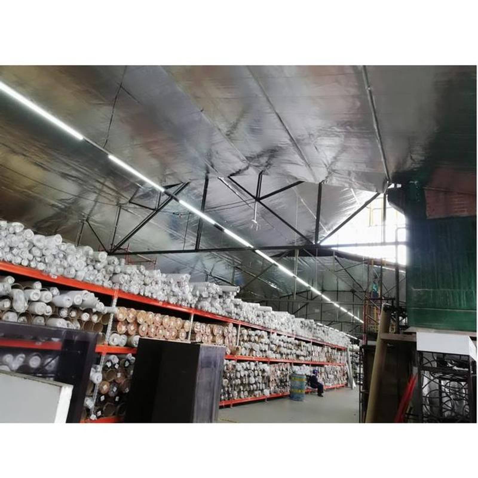 Aislante Termico de Industrias, MXOIL-001-19, Inflamabilidad menor 5%, 56mx1.35m, 2 capas; 1 Metalizado , 1 papel Kraft., LuxFoil