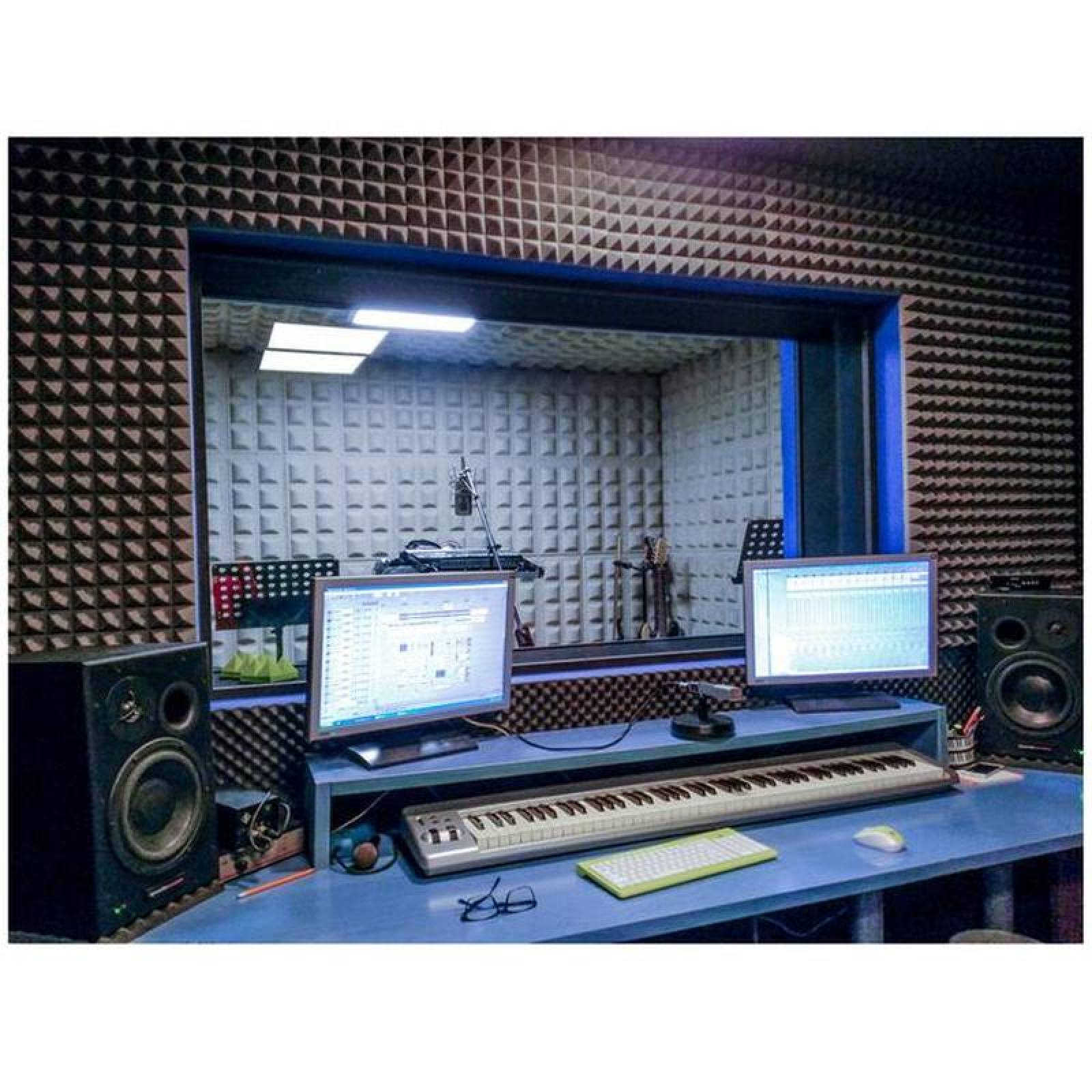 Espuma Acustica Disminuir Ruido, MXPRP-002-1, 0.80NCR, 0.5m x 0.5m, 2" Espesor, Molde de Pirámide, Amarillo, PyrOxPro