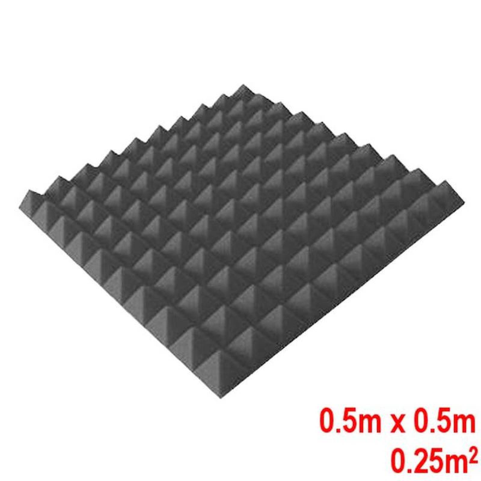 Paneles Acusticos de Color Mayoreo, MXPRP-005-1, 0.80NCR, 0.5m x 0.5m, 2" Espesor, Molde de Pirámide, Gris, PyrOxPro