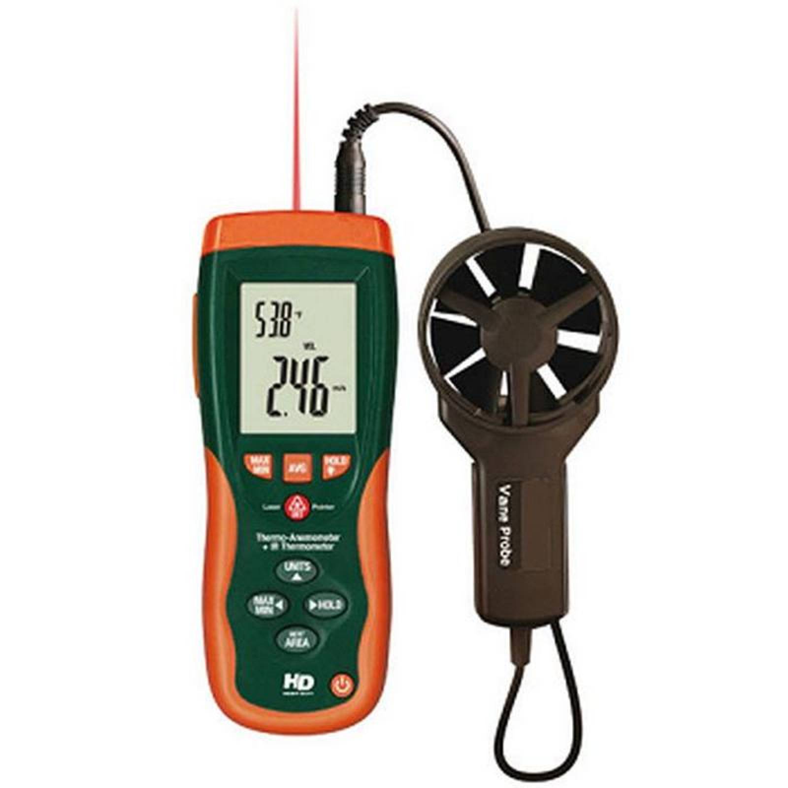 Anemometro para Medir Viento, MXALZ-001-29, Viento 80 a 5900 ft/min, 0.4 a 30.00 m/s, Temperatura 0 a 50C, AnemoLazzer