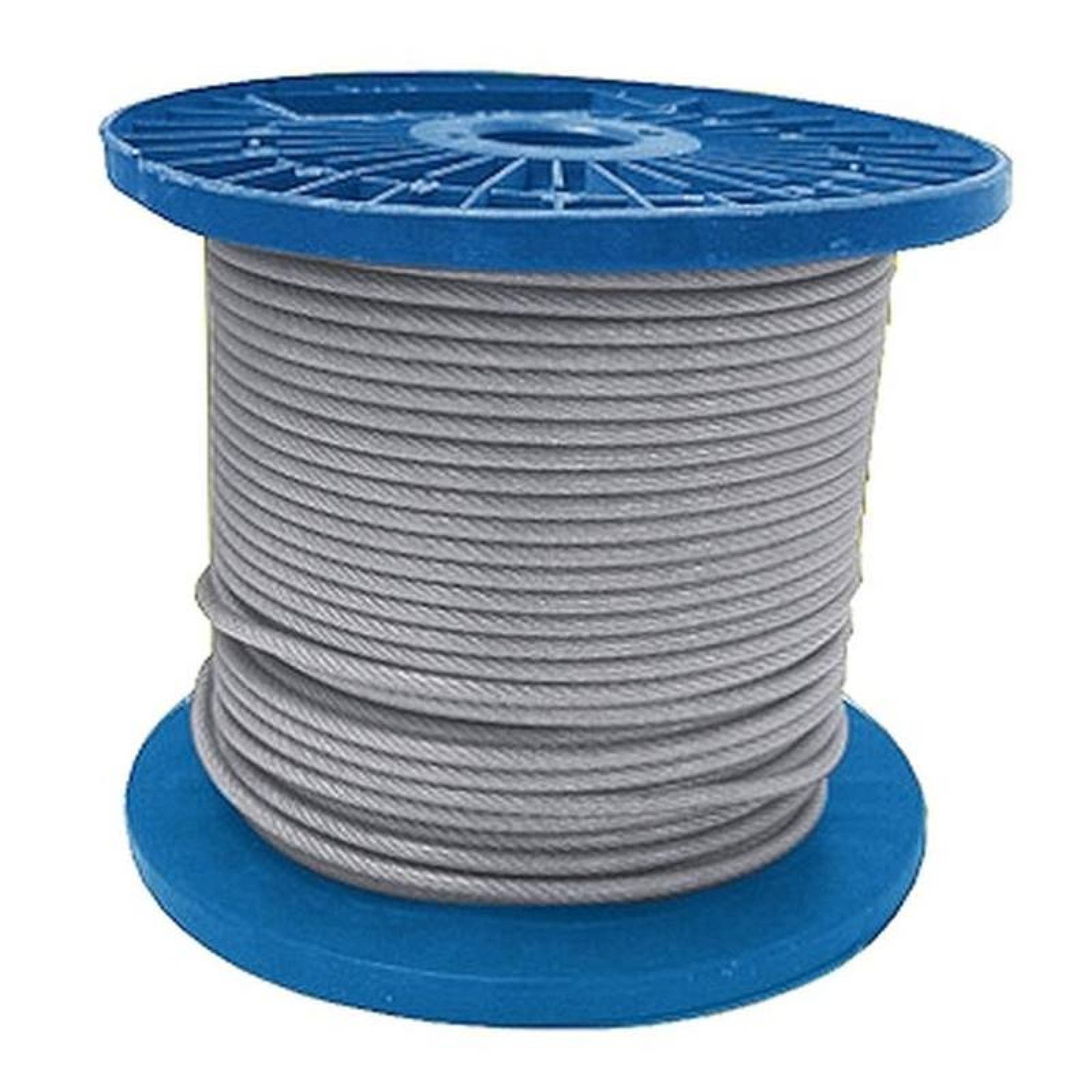 Rollo de Alambre para Construcción, MXRES-002-5, Cable Acero Galv. Retenida de 5/16" Diámetro,1x7hilos,TorcidoDerecho,1000mxRollo, RetainedSteel