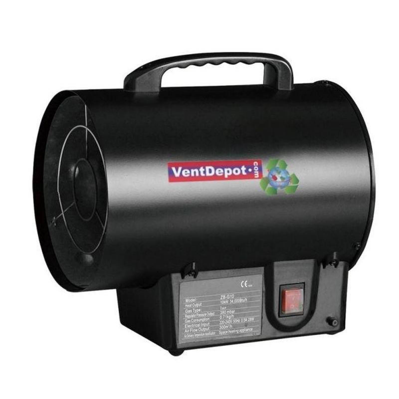 Calefactor para Secar Cemento, MXMOC-002-6, 34000 BTUs, 300m²/hr, 110V, 60Hz, 10kW, ON/OFF, Gas LP,, MiniForce