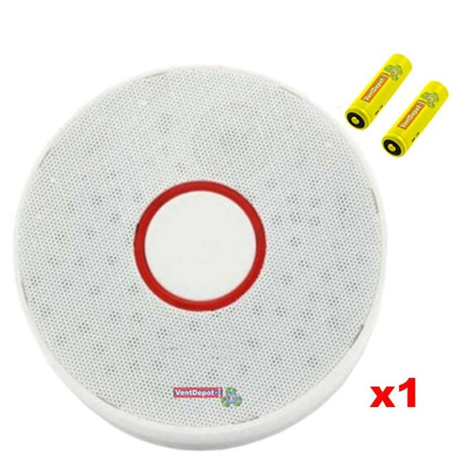 Sensor contra Incendios Moderno MXKPO-001-8 Alarma Visual Roja Sensor Humo Baterias 2xAAA Incluidas 85 a 105dB -10 - 50C Blanco 1 Pza, SmokePro