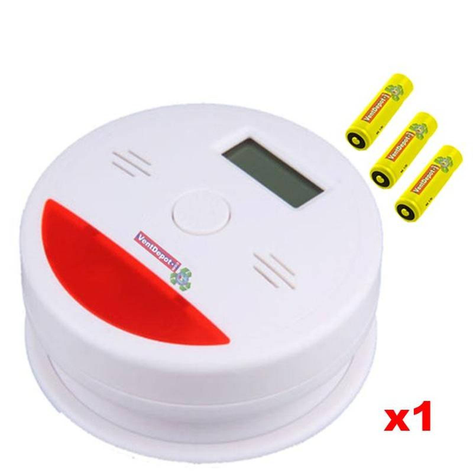 Detector de Humo Moderno MXSKU-001-8 Alarma Visual Roja Sensor Monoxido de Carbono Baterias 3xAA Incluidas 85 a 105dB 0 - 45C Blanco 1 Pza, SmokyUltra