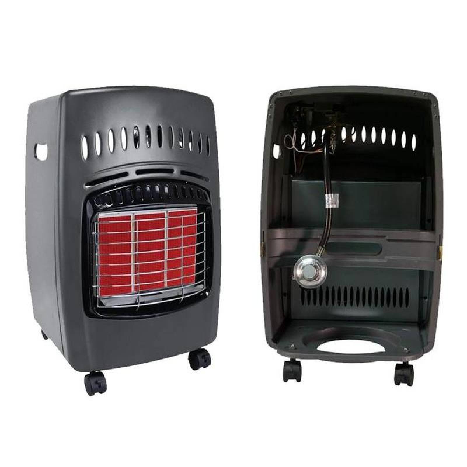 Venta de Calefactores de Calidad MXWRM-001-13 18000BTUs sin Tanque Gas LP Control Manual Infrarrojo 60m2 Negro, Warmy