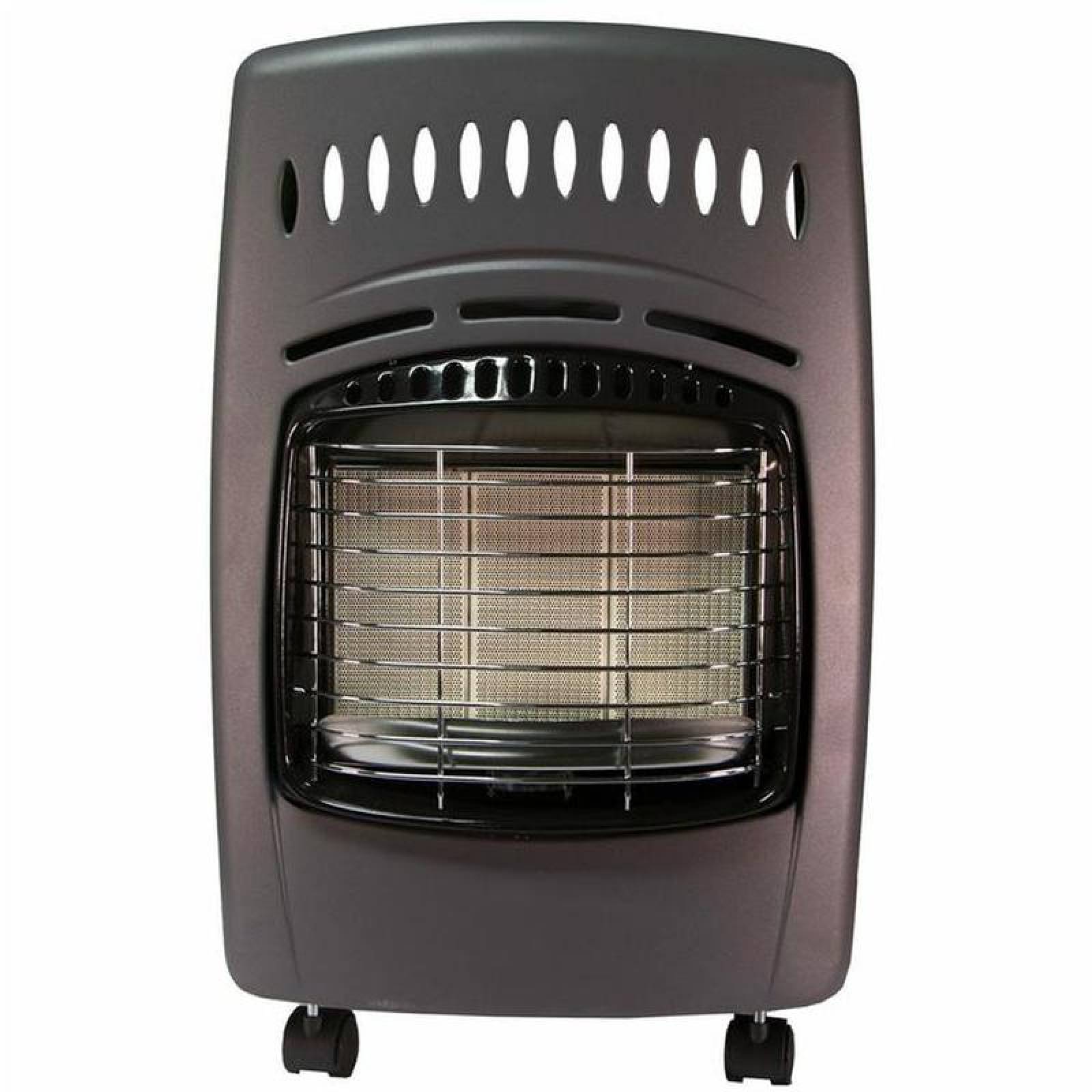 Calefactor con Ruegas Giratorias MXWRM-002-1 18000BTUs con Tanque Gas LP Control Manual Infrarrojo 60m2 Negro, Warmy