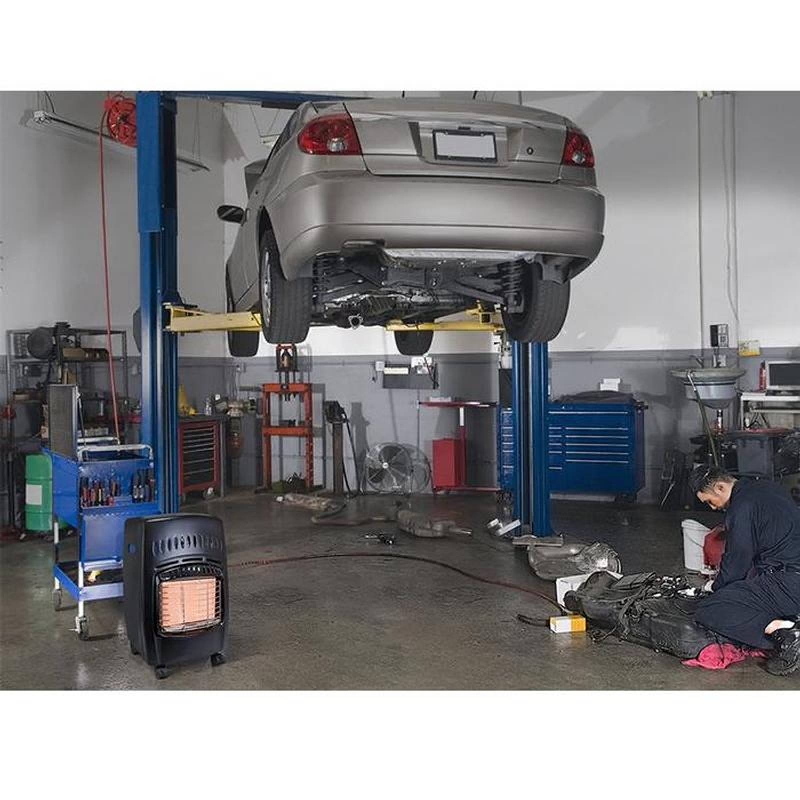 Calefactor con Ruegas Giratorias MXWRM-002-1 18000BTUs con Tanque Gas LP Control Manual Infrarrojo 60m2 Negro, Warmy