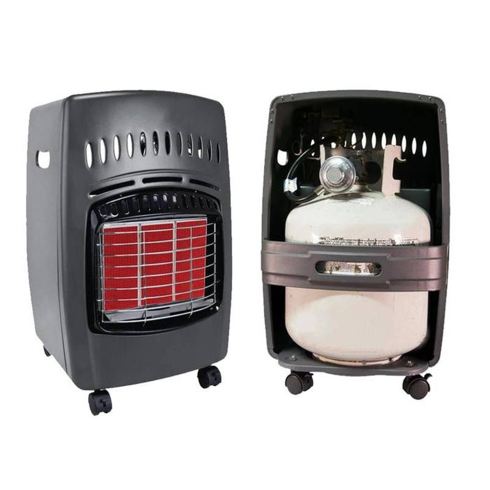 Calefactor para Oficinas MXWRM-002-5 18000BTUs con Tanque Gas LP Control Manual Infrarrojo 60m2 Negro, Warmy