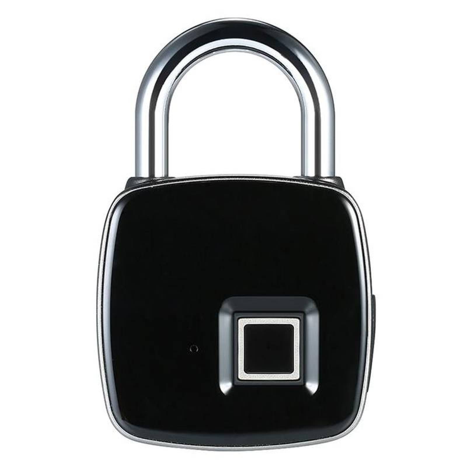 Candado Digital Antirrbo sin Llave, MXOLK-001-12, Huella Dactilar, Negro,Capacidad 10 Huellas, Pila Recargable USB, BioLock
