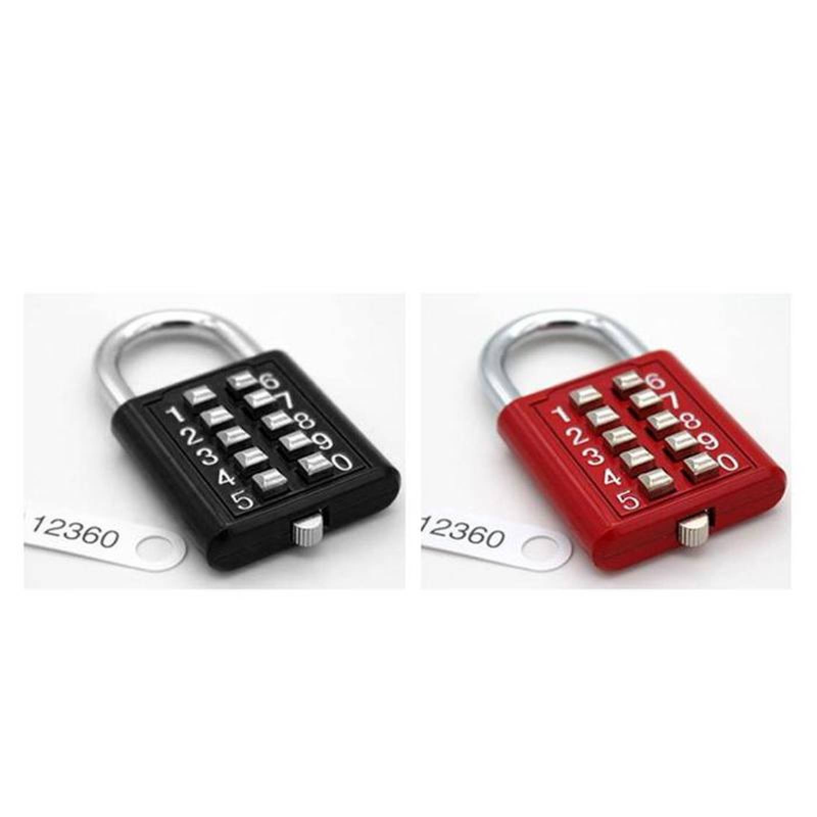 Candados con Contraseña, MXPSR-001-2, 1Pza, 10 Teclas, Rojo, Mecánico, Acero Inox., PassColors