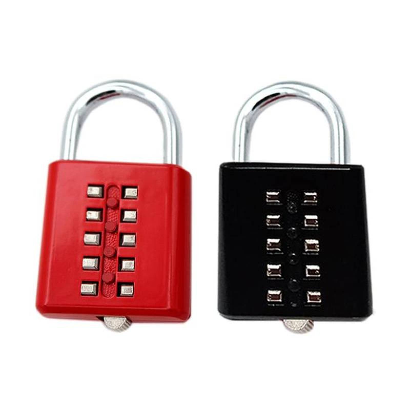Candado Acero Inoxidable, MXPSR-005-2, 2Pzas, 10 Teclas, Negro, Mecánico, Acero Inox., PassColors