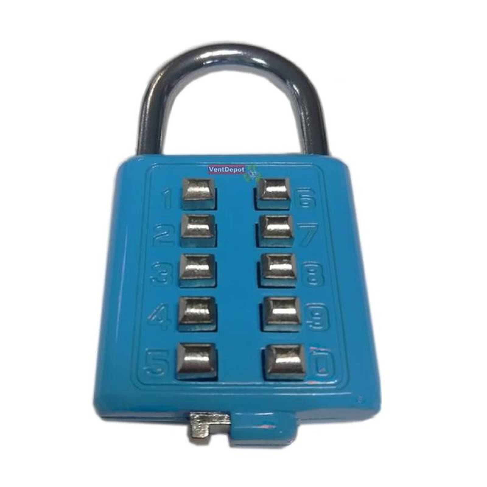 Candado Acero Inoxidable, MXSUC-003-6, 3Pzas, 10 Teclas, Azul, Mecánico, Acero Inox, SecurityCode