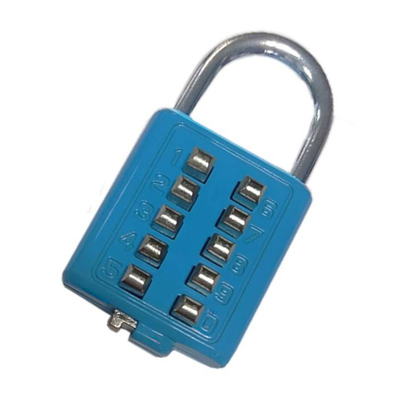 Candado Acero Inoxidable, MXSUC-003-6, 3Pzas, 10 Teclas, Azul, Mecánico, Acero Inox, SecurityCode