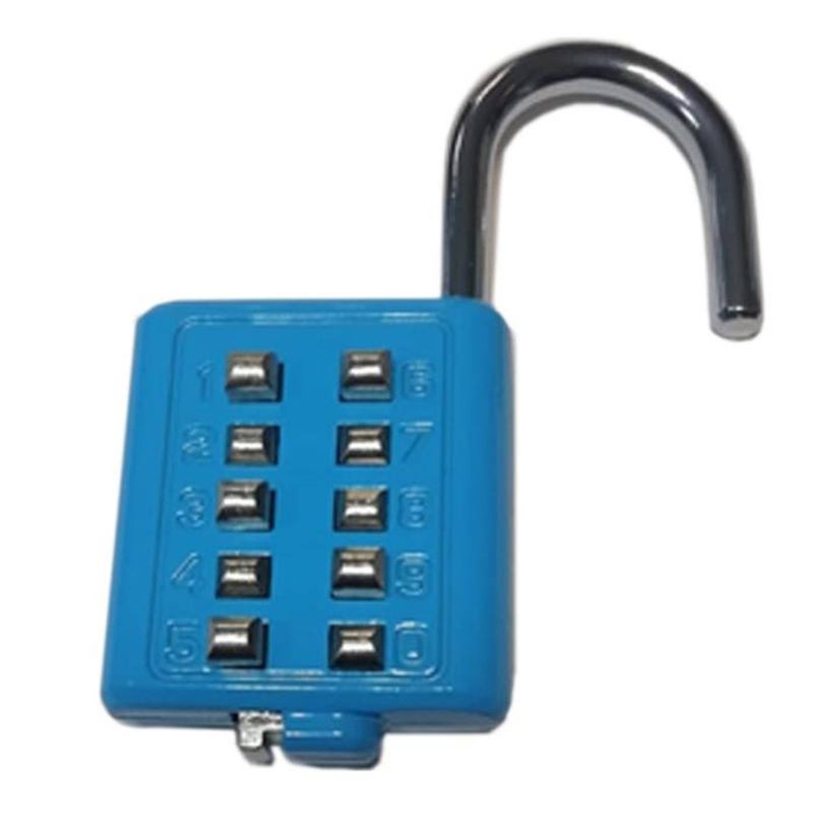 Candado Acero Inoxidable, MXSUC-003-6, 3Pzas, 10 Teclas, Azul, Mecánico, Acero Inox, SecurityCode