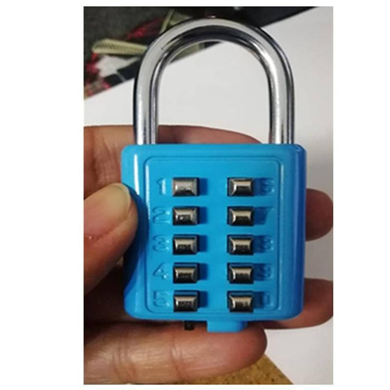 Candados con Código Secreto, MXSUC-003-10, 3Pzas, 10 Teclas, Azul, Mecánico, Acero Inox, SecurityCode