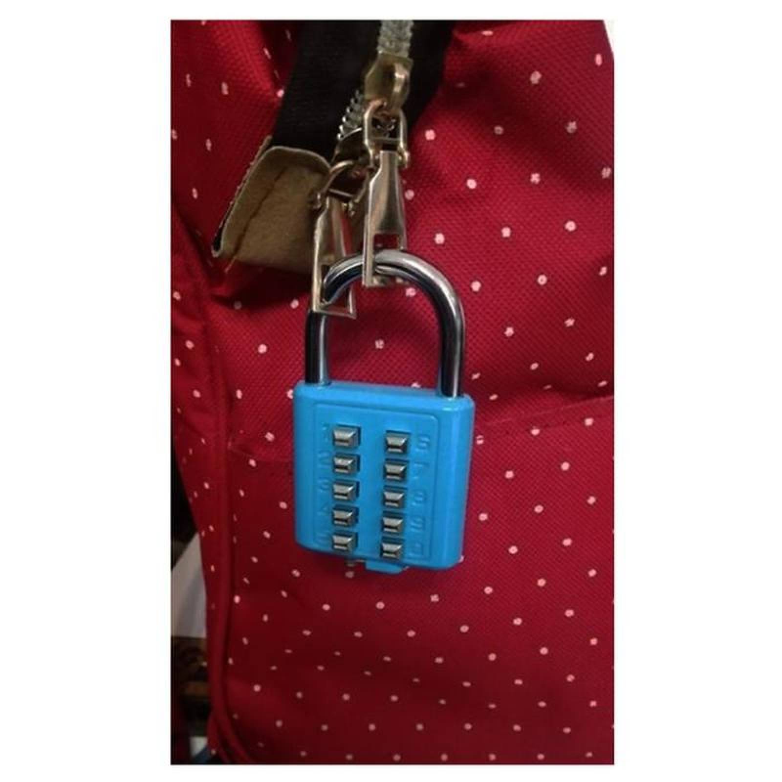 Candados con Código Secreto, MXSUC-003-10, 3Pzas, 10 Teclas, Azul, Mecánico, Acero Inox, SecurityCode