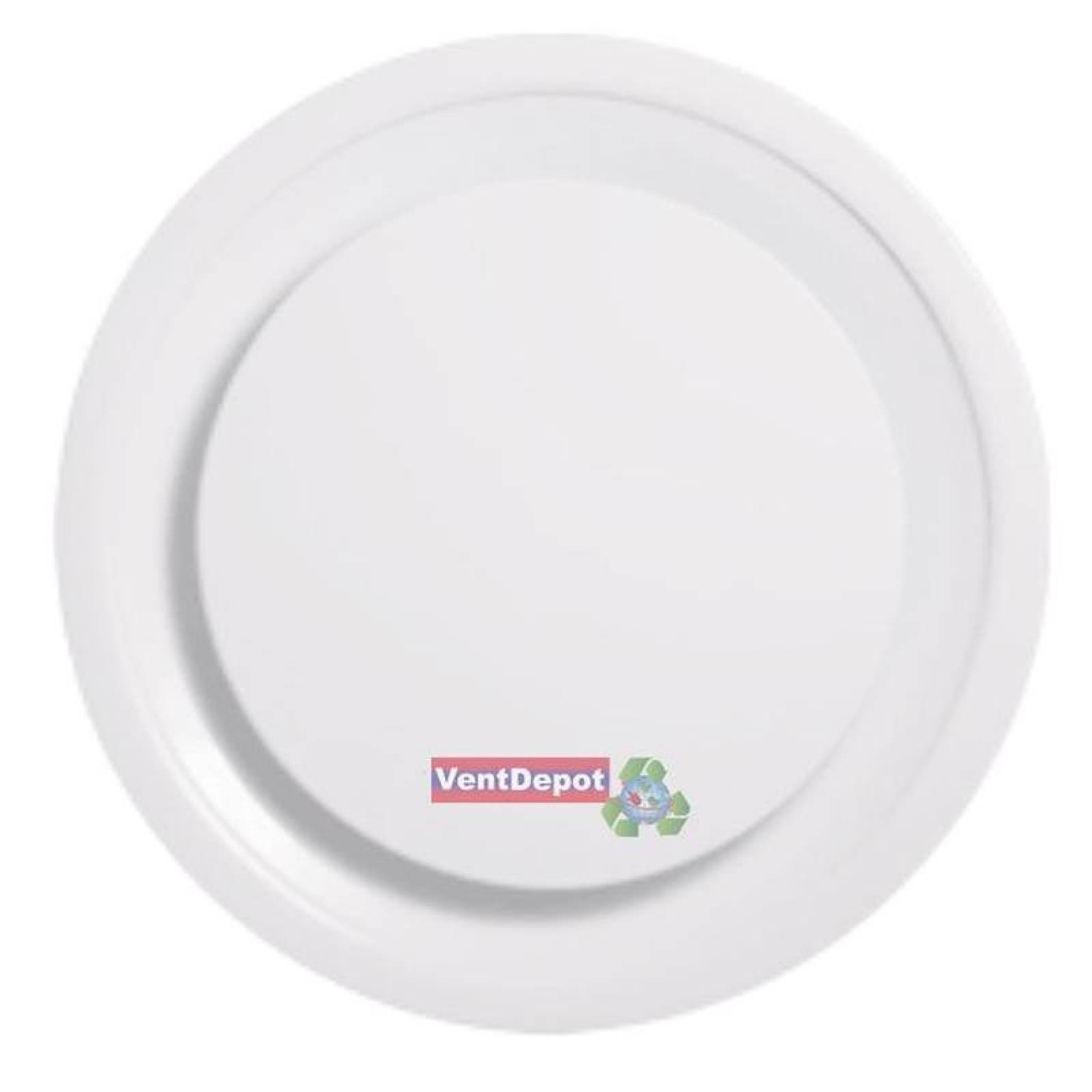 Difusor de Aire Redondo MXRID-002 6pulg Diámetro Aluminio 5-34pulg x 14-12pulg x 6-12pulg x 3-12pulg flujo 360 Color Blanco, CircleDir