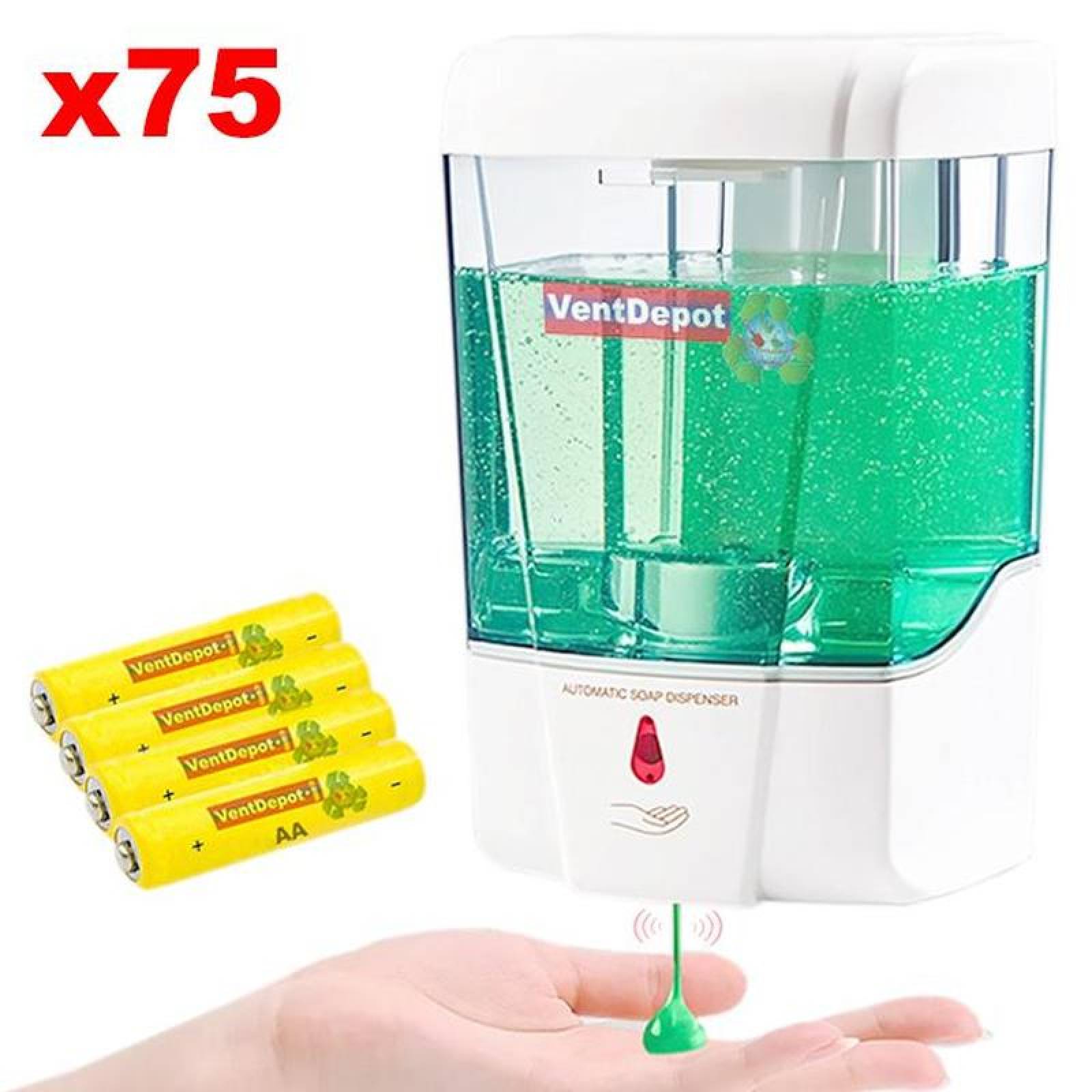 Dispensador de Gel para Hospitales MXNSP-012-2 75pzs Sensor Infrarrojo 700ml Líquidos y geles Plástico ABS Baterías Incluidas, SensoProtec