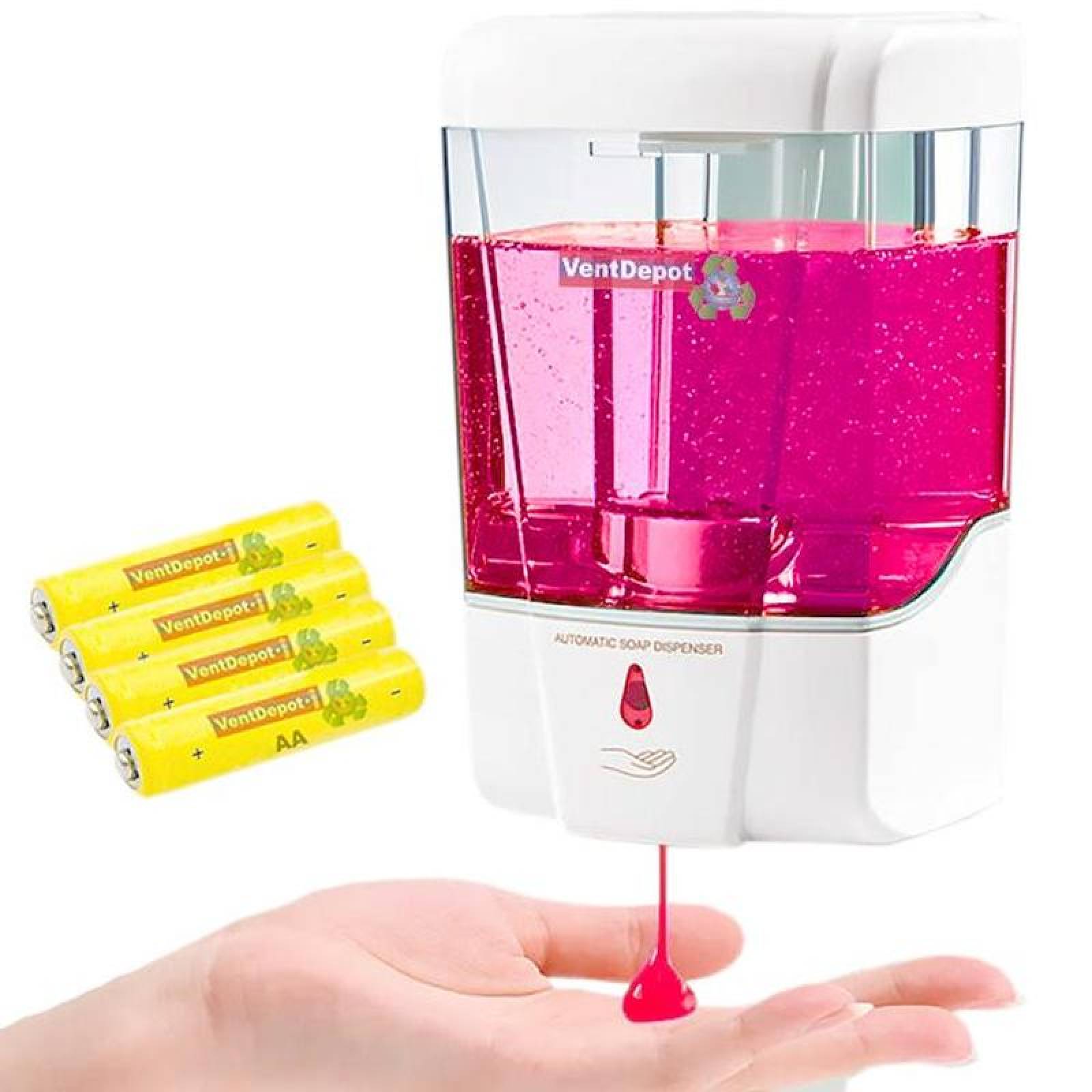 dispensadores de jabon automaticos MXSOS-002-14 Sensor Infrarrojo 700ml Líquidos y geles Plástico ABS Baterías Incluidas, SoapSense.