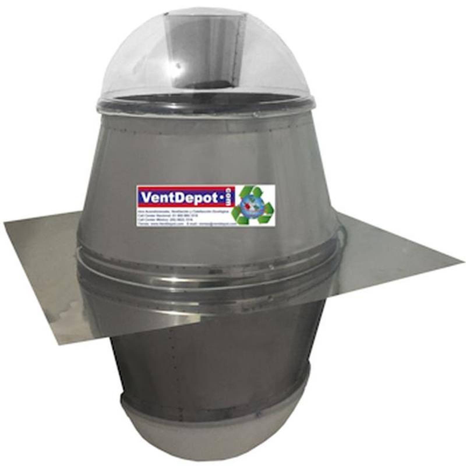 Domo Solar para Industrias MXSON-001-3 8" Diámetro Domo 7 metros cuadrados Base Inoxidable 430 18X18" 1 agua C24 Desarmado, SolarCone