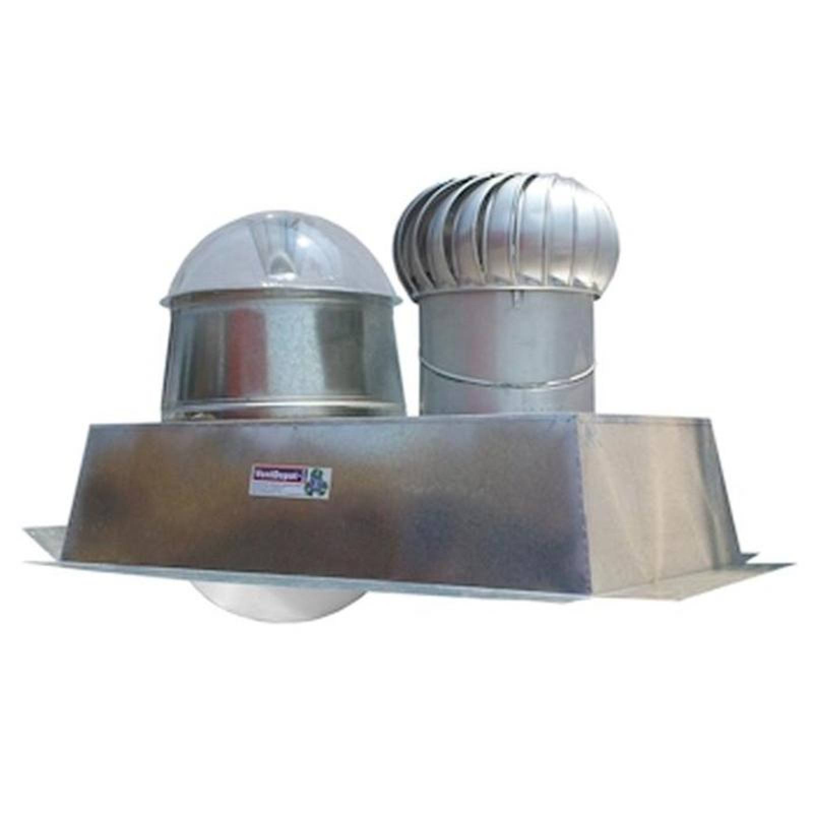 Ventilador Extractor Aire Cebolla MXBTR-022 18" Diámetro Domo 35 metros cuadrados 17" Diámetro Turbina Aluminio Base Pintro 28x52" 1 agua C24 Desarmado, BetsiSolar