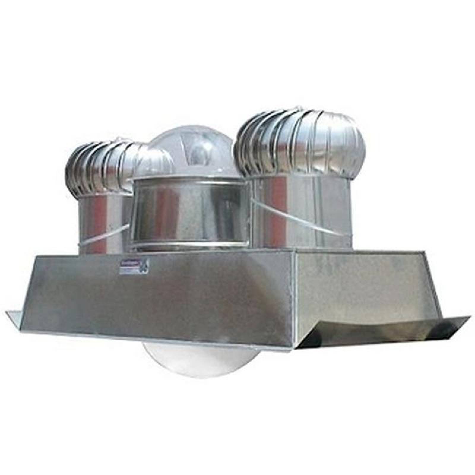 Extractores de Aire Industrial MXTWR-004-5 22" Diámetro Domo 42 metros cuadrados 22" Diámetro Domo 17" Diámetro Turbina Aluminio Base Inoxidable 304 28x76" 1 agua C26 Desarmado, TwinSolar