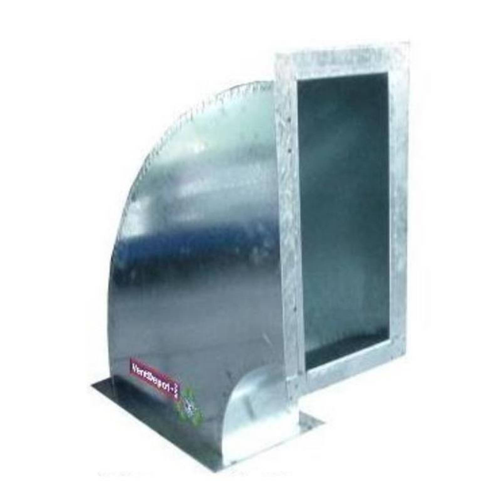 Fabricación de Ductos Rectangulares MXDC9-135 8x50 pulg radio 50 pulg angulo de 90 giro a la altura cal,24 CuadriCodo de 90
