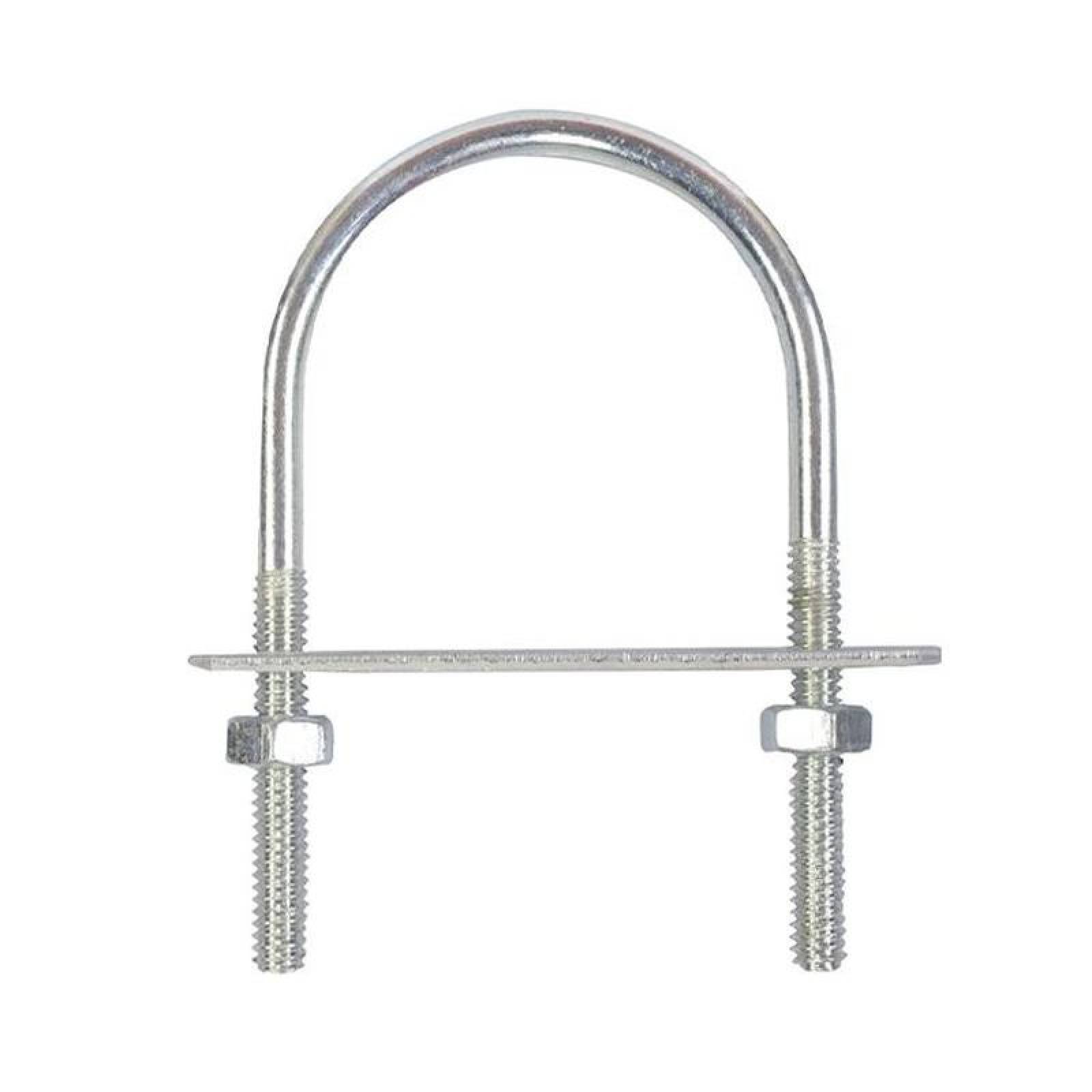 Tipo de Abrazaderas en U Baratas MXMPH-028 20 Pzas Tubo 1 12" Diámetro Grosor 0,02" Diámetro Cuerda 14" Abrazadera U Galvanizado Plata, ClampHard