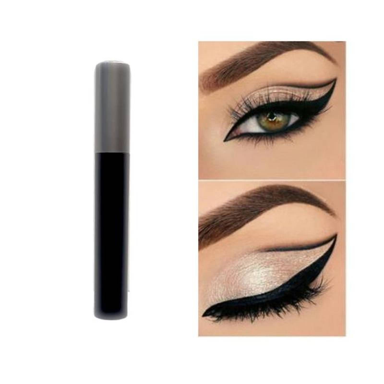Delineador de Ojos Moderno MXEYE-004 4 pzas, Color Negro con tapa Plateada Plástico AS ABS Rellenable EyeLiner